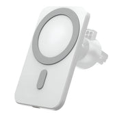 Huitich 15W magnetic wireless car charger in white for convenient mobile device charging